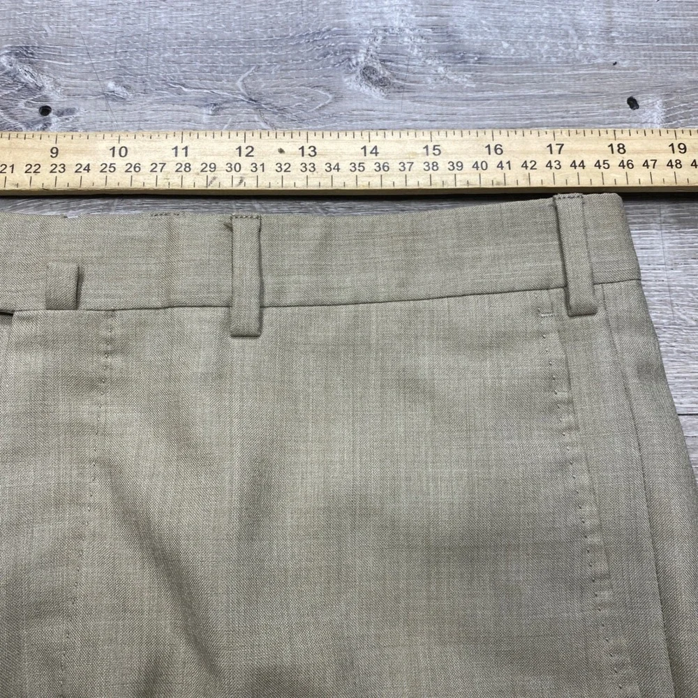 Ermenegildo Zegna Dress Pants Mens 36 Tan Wool Flat Front Luxury Business